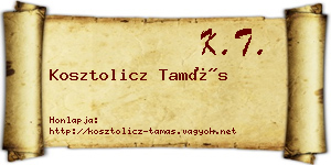 Kosztolicz Tamás névjegykártya