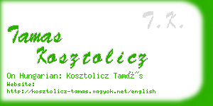 tamas kosztolicz business card